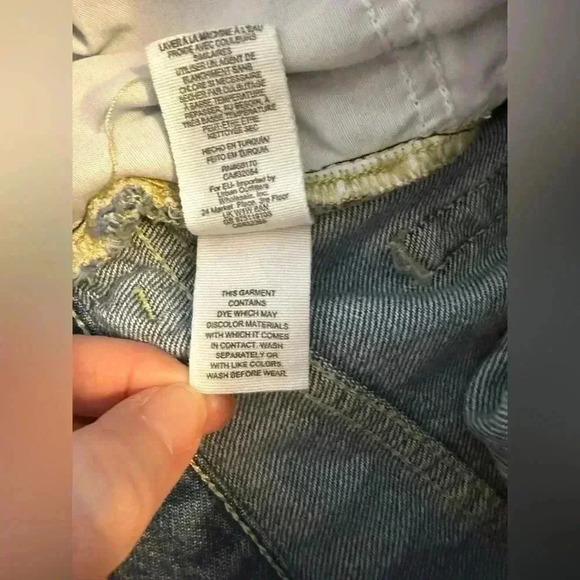 We The Free People Jeans Women Size 26 Straight Leg Distressed Hem Button Fly - Picture 11 of 12